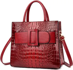 Handbags for Women Leather Top Handle Handbag Satchel Bag Medium Tote Bags Square Purse Ladies Shoulder Crossbody Bag