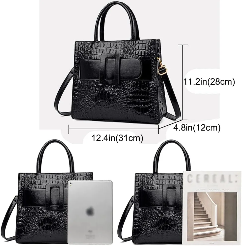 Handbags for Women Leather Top Handle Handbag Satchel Bag Medium Tote Bags Square Purse Ladies Shoulder Crossbody Bag
