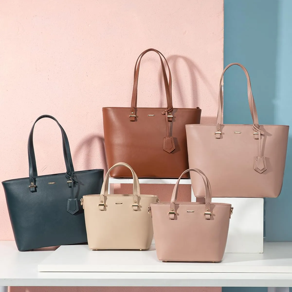 Handbags for Women Shoulder Bags Tote Satchel Hobo 3pcs Purse Set Black