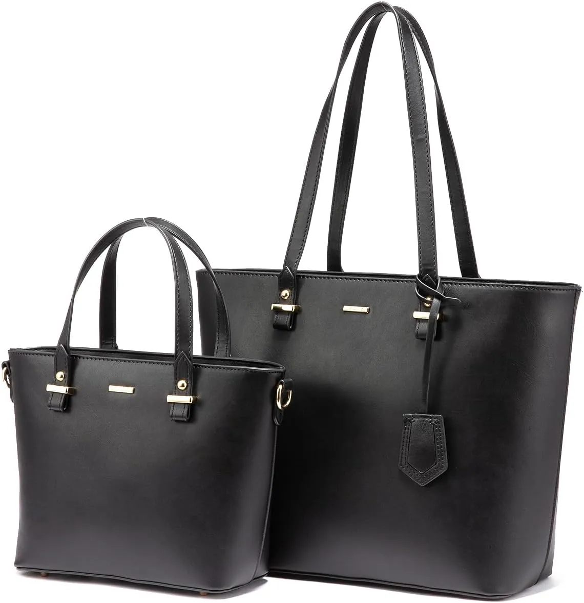Handbags for Women Shoulder Bags Tote Satchel Hobo 3pcs Purse Set Black