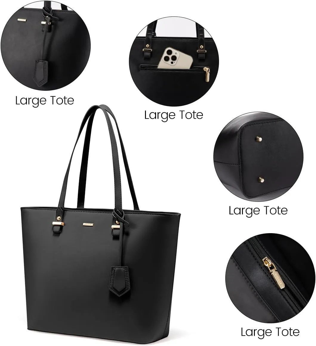 Handbags for Women Shoulder Bags Tote Satchel Hobo 3pcs Purse Set Black