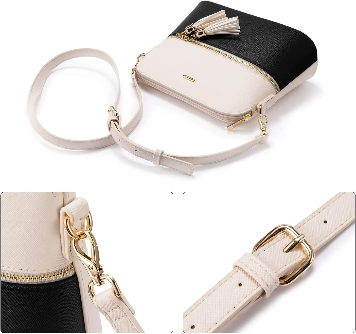 Handbags for Women Shoulder Bags Tote Satchel Hobo 3pcs Purse Set Black