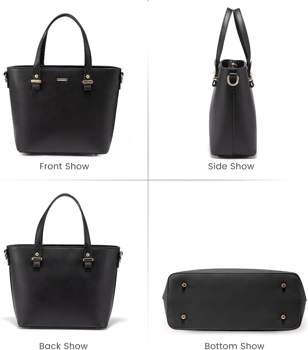 Handbags for Women Shoulder Bags Tote Satchel Hobo 3pcs Purse Set Black