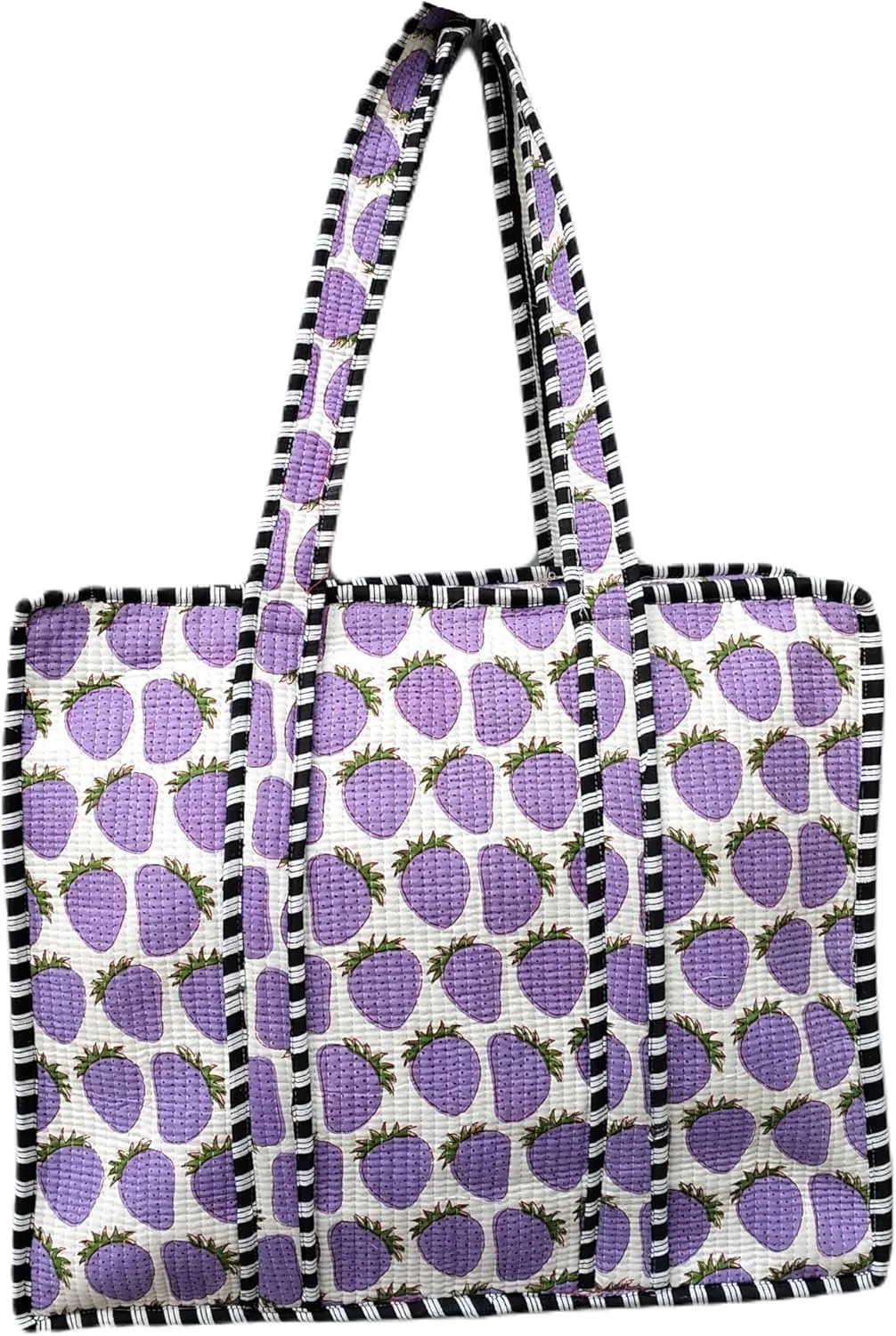 Handblock Travel Bag, Cotton Tote Bag For Shopping Grocery & Beach, Zipper Close, Handmade Indian Shopping Shoulder Bag