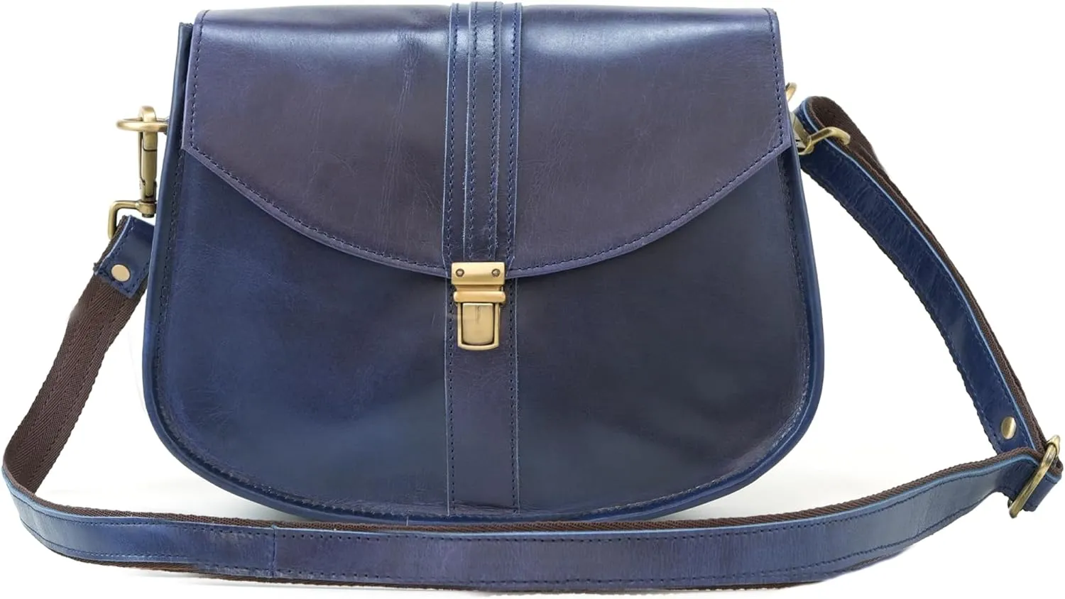 Handmade World Premium Leather Crossbody Satchel Bag For Women Handbag Travel Purse and Sling Saddle Bag