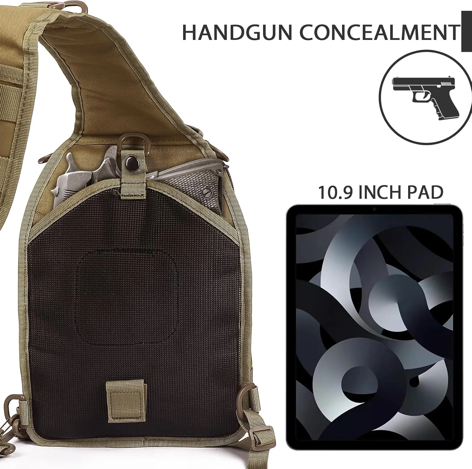 HAOMUK Tactical Sling Bag Backpack Military Rover Shoulder Sling Pack Small EDC Crossbody Chest Bag for Men