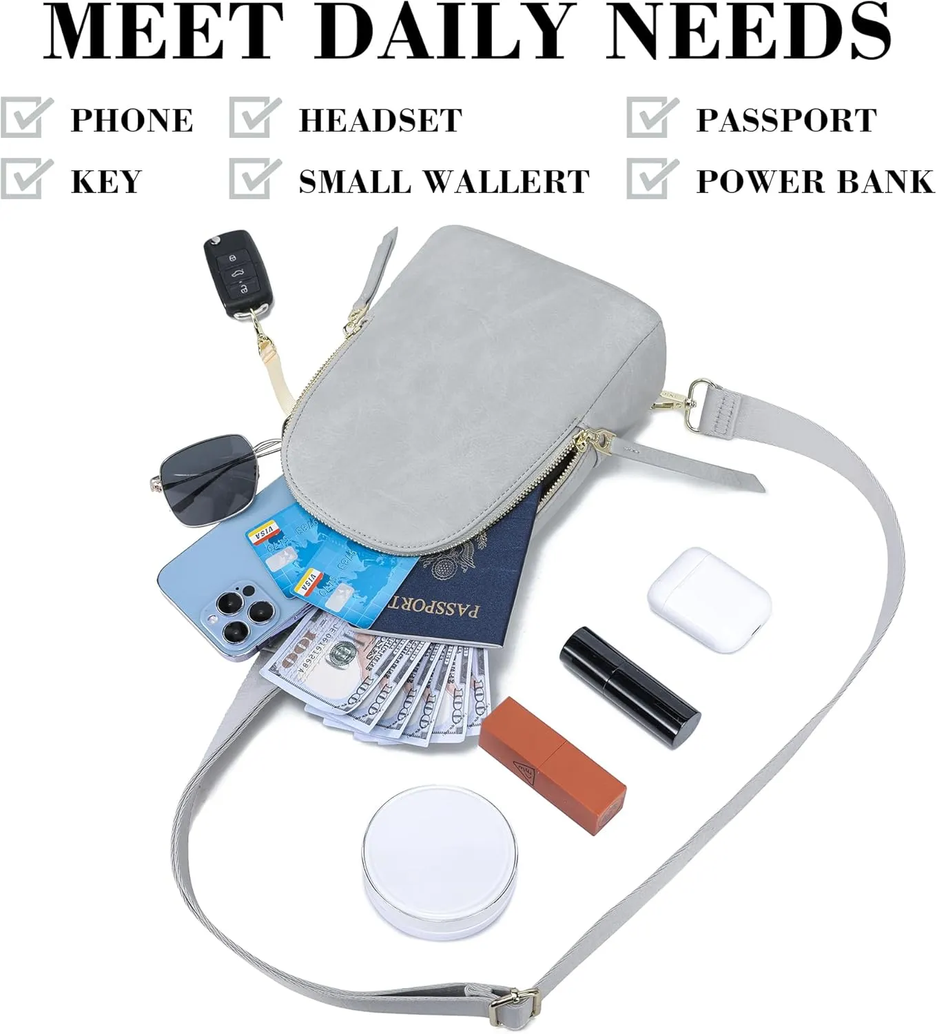 Haytijoe Crossbody Bags for Women Leather Sling Bag Anti-theft Cross Body Bag Travel Sling Purse Chest Bags Fanny Packs