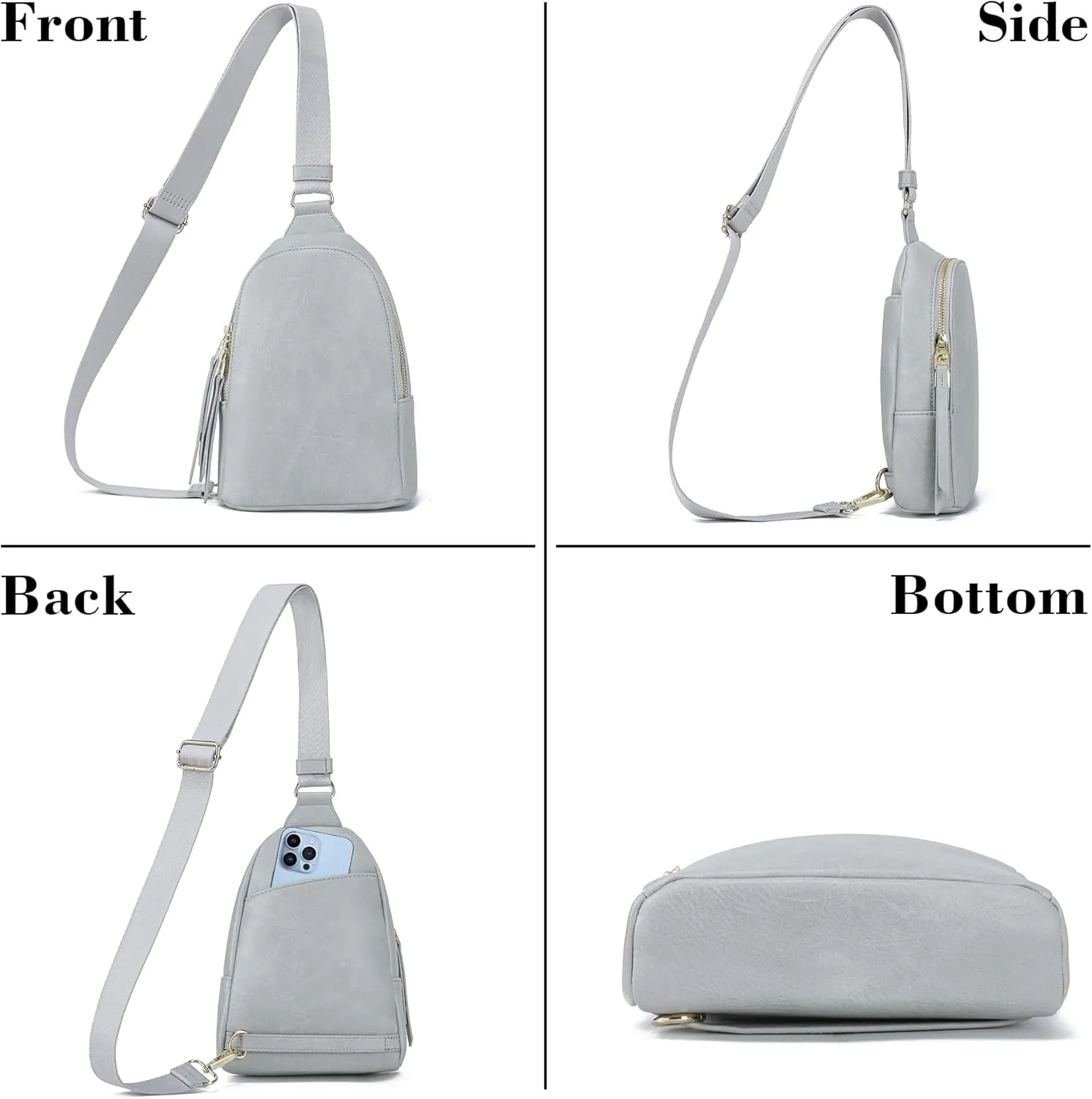 Haytijoe Crossbody Bags for Women Leather Sling Bag Anti-theft Cross Body Bag Travel Sling Purse Chest Bags Fanny Packs