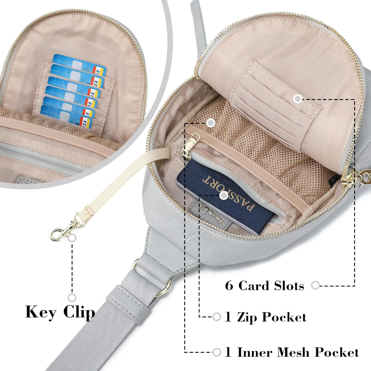 Haytijoe Crossbody Bags for Women Leather Sling Bag Anti-theft Cross Body Bag Travel Sling Purse Chest Bags Fanny Packs