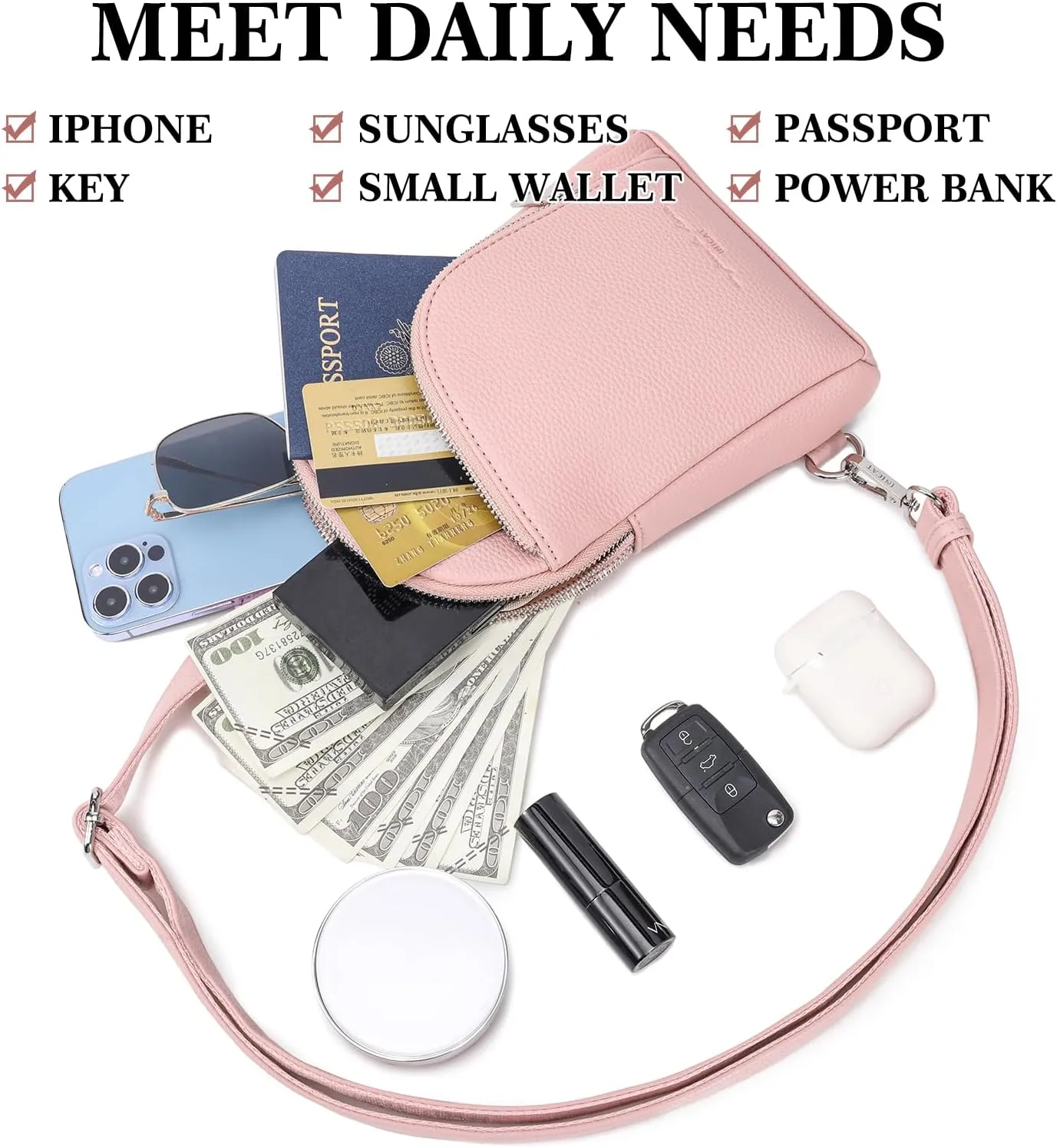 Haytijoe RFID Blocking Crossbody Bags for Women Travel Small Sling Bag Leather Cross Body Bag for Woman Fanny Packs Chest Bag