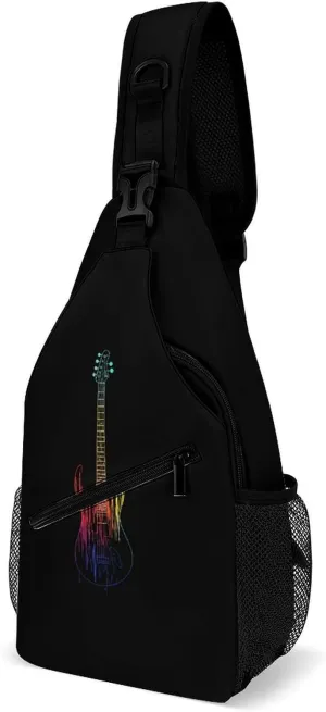 Heartbeat Guitar Sling Backpack Multipurpose Crossbody Shoulder Bags Travel Chest Bag Hiking Daypack