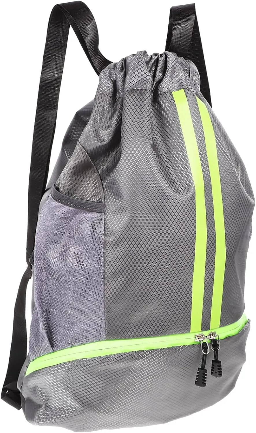 Hemoton Large Capacity Outdoor Sports Backpack Canvas Drawstring Bag Shoulder Straps