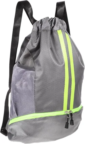 Hemoton Large Capacity Outdoor Sports Backpack Canvas Drawstring Bag Shoulder Straps
