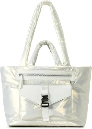 Herald Large Puffy Tote Bag for Women, Quilted Puffer Shoulder Purse Handbag with Multi Pocket & Laptop Compartment