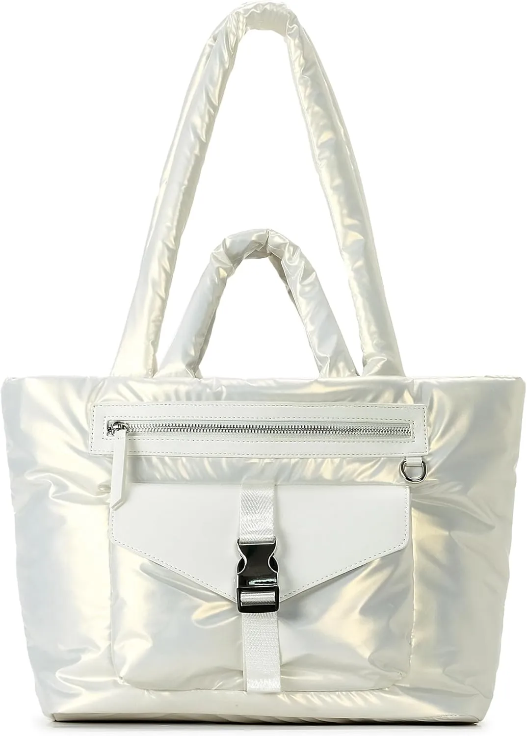 Herald Large Puffy Tote Bag for Women, Quilted Puffer Shoulder Purse Handbag with Multi Pocket & Laptop Compartment