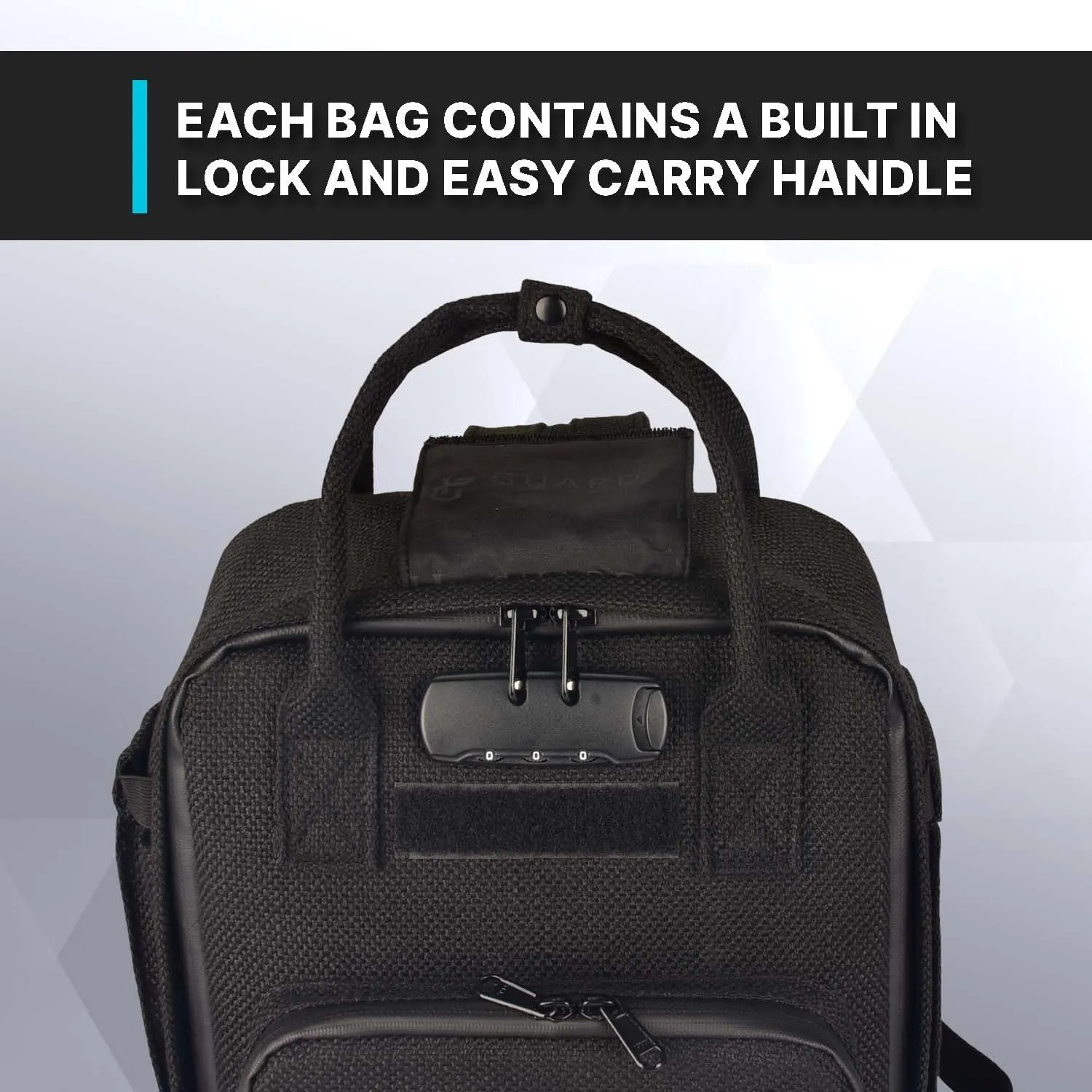 Herb Guard Black Mini Locking Backpack - With Built in Tray, YKK Zippers and More - Doubles as a Shoulder Sling Bag