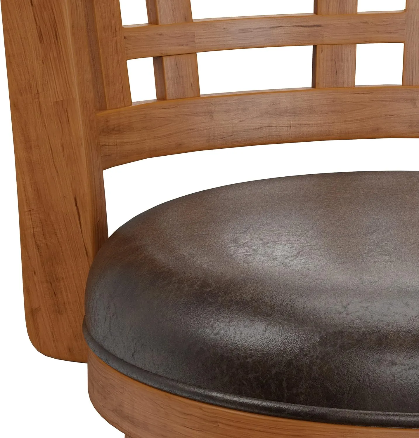 Hillsdale Fairfox Swivel Stool with Rectangular Lattice Back, Bar Height, Oak