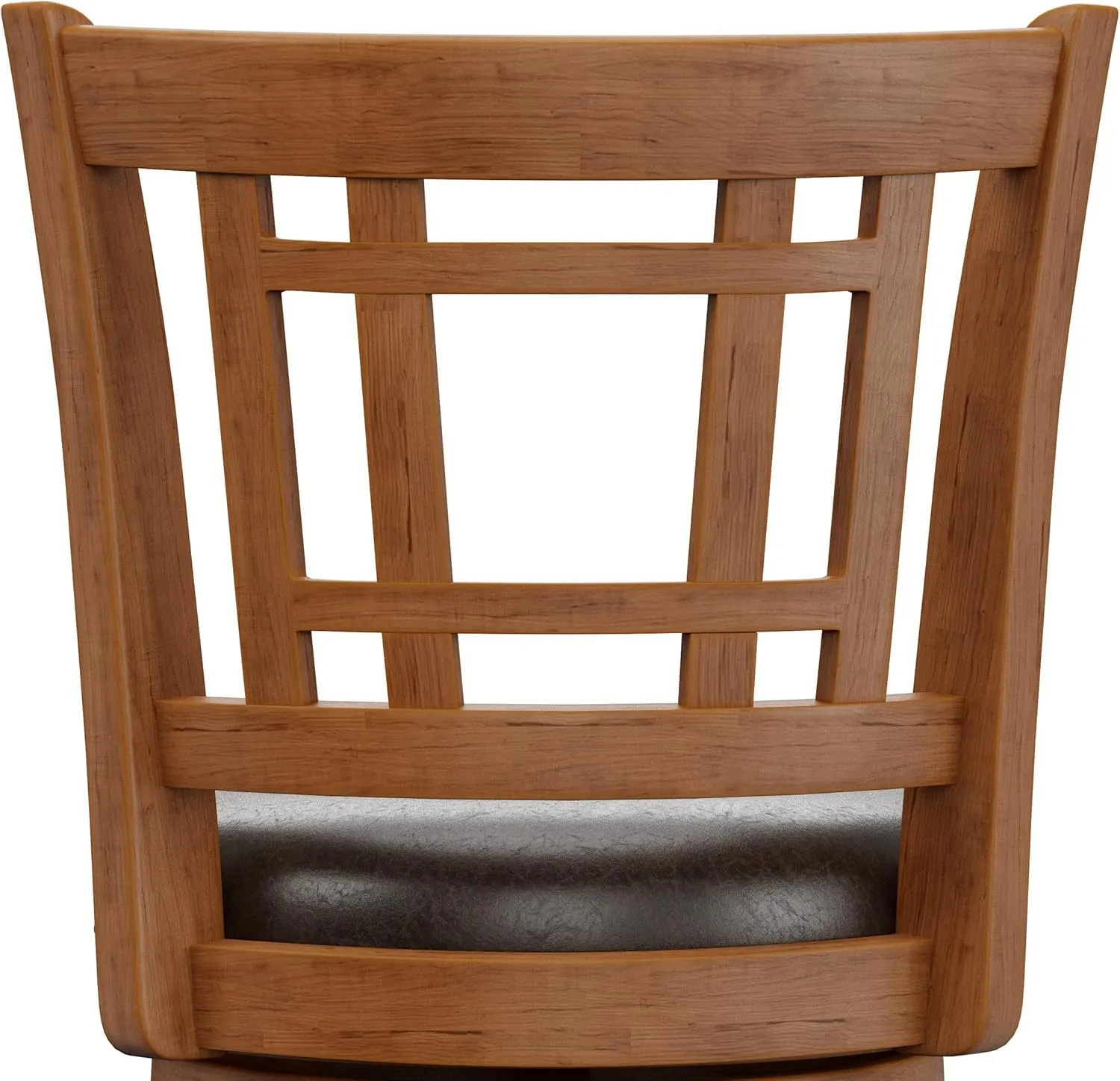 Hillsdale Fairfox Swivel Stool with Rectangular Lattice Back, Bar Height, Oak