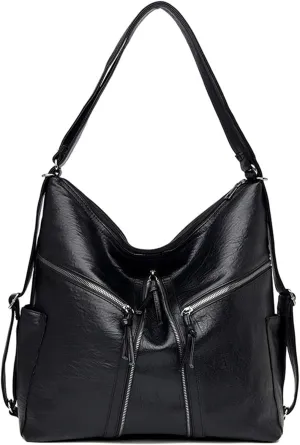 Hobo Bags for Women PU Leather Shoulder Bags Large Hobo Crossbody Purse 3 Way Womens' Handbags