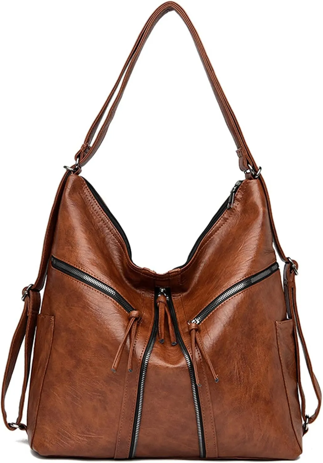 Hobo Bags for Women PU Leather Shoulder Bags Large Hobo Crossbody Purse 3 Way Womens' Handbags