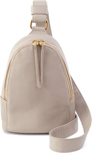 HOBO Fern Leather Hands-Free Sling Bag with Adjustable Strap, Fashionable Style, Room for Wallets and Essentials - Perfect for Traveling, Taupe