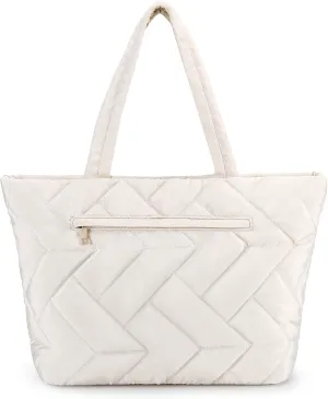 HOMIEE Tote Bag for Women, Lightweight Puffy Tote Bag with Laptop Compartment, Quilted Shoulder Bag Handbag for Travel, Work