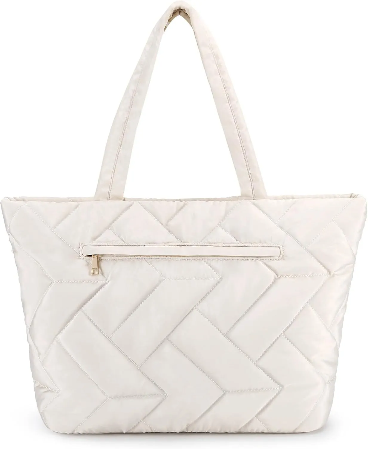 HOMIEE Tote Bag for Women, Lightweight Puffy Tote Bag with Laptop Compartment, Quilted Shoulder Bag Handbag for Travel, Work