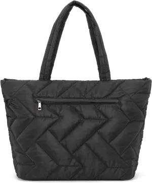 HOMIEE Tote Bag for Women, Lightweight Puffy Tote Bag with Laptop Compartment, Quilted Shoulder Bag Handbag for Travel, Work