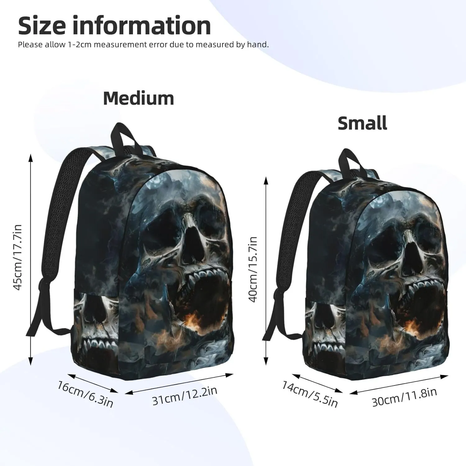 horror ghost skull print Backpack Travel Backpacks for Women Men College Backpack Computer Bag for Travel