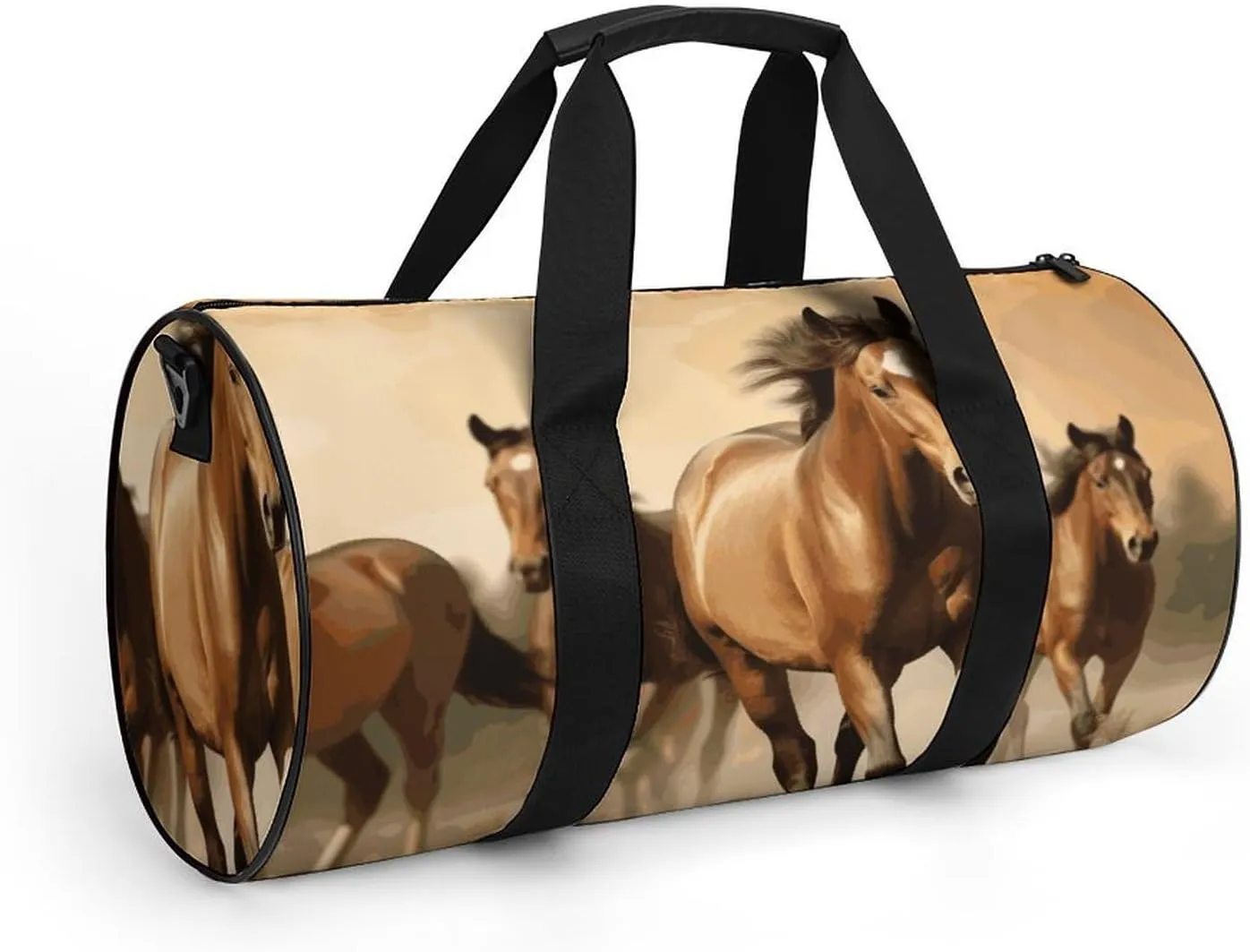 Horses Gym Bag Small Travel Duffle Bag with Compartment Carry On Weekender Bag for Women Men