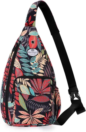 HUA ANGEL Crossbody Sling Bag for Men Women Lightweight Over the Shoulder Purse Day Bag Multipockets for Travel, Hiking, Gym