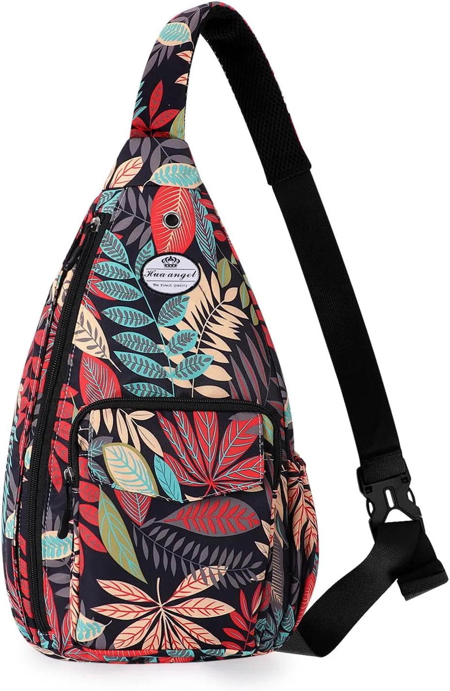 HUA ANGEL Crossbody Sling Bag for Men Women Lightweight Over the Shoulder Purse Day Bag Multipockets for Travel, Hiking, Gym