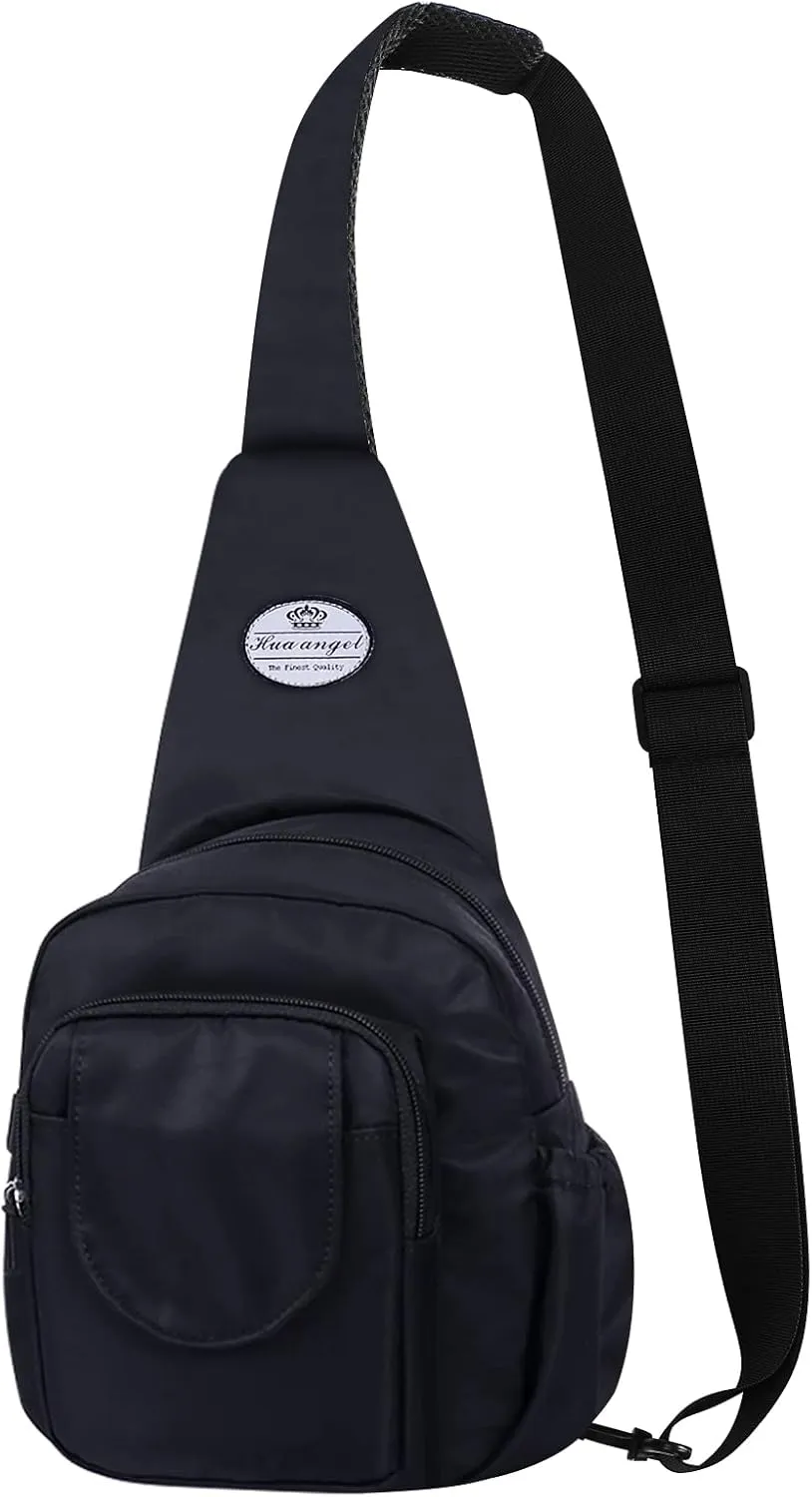 HUA ANGEL Floral Sling Bag, Small Lightweight Crossbody Shoulder Chest Bag for Men & Women Compact Travel Hiking Mini Daypack