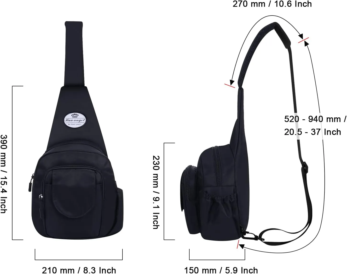 HUA ANGEL Floral Sling Bag, Small Lightweight Crossbody Shoulder Chest Bag for Men & Women Compact Travel Hiking Mini Daypack