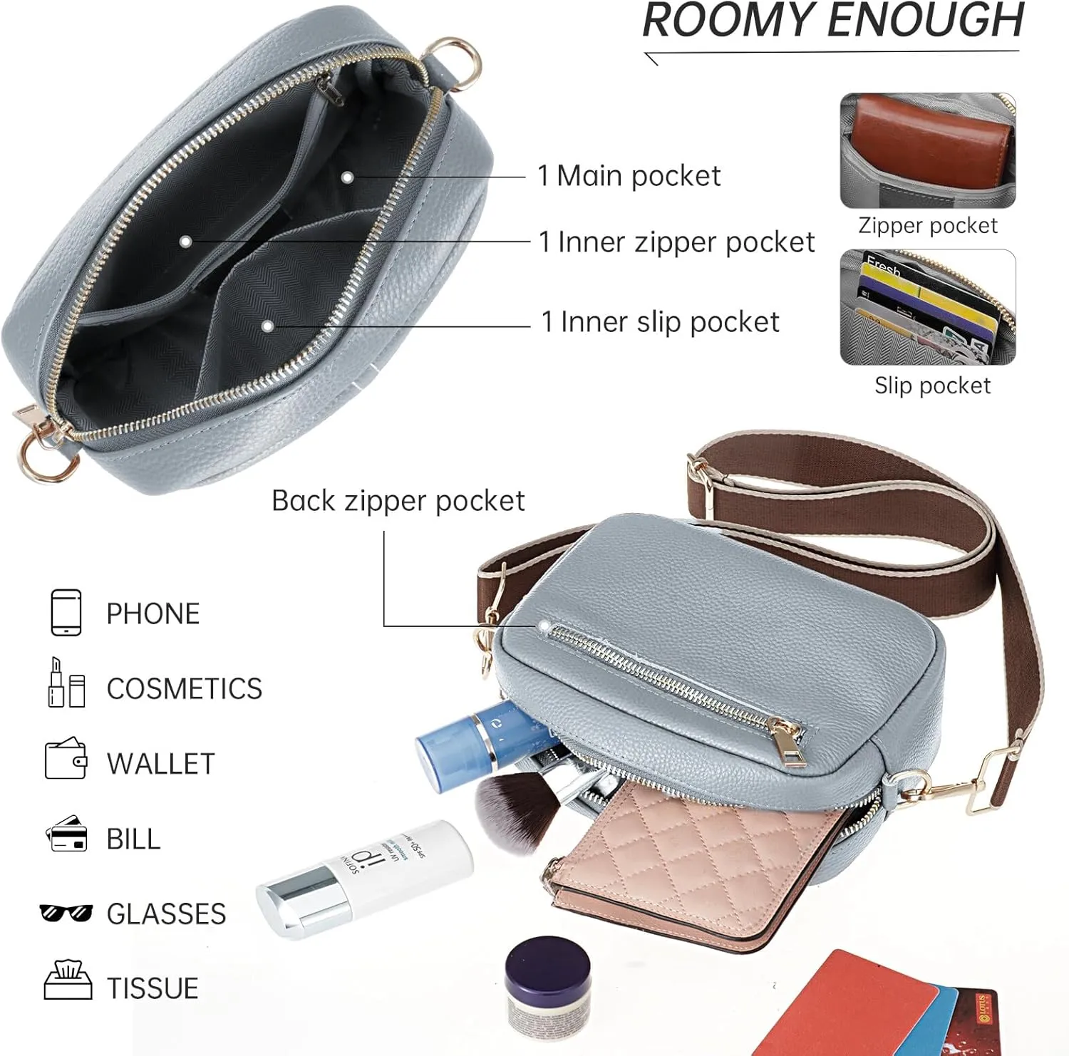 HUA ANGEL Quilted Crossbody Bags for Women, Trendy Small Crossbody Travel Purses Vegan Leather Cellphone Shoulder Handbags