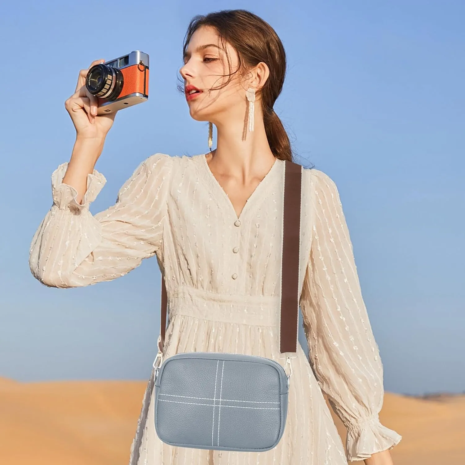 HUA ANGEL Quilted Crossbody Bags for Women, Trendy Small Crossbody Travel Purses Vegan Leather Cellphone Shoulder Handbags