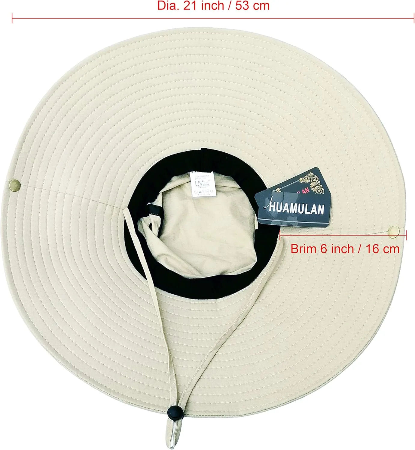 HUAMULAN 6" Super Wide Brim Sun Hats, Men and Women Bucket Hat for Fishing Hiking Garden Lawn Work Safari Camping Outdoor