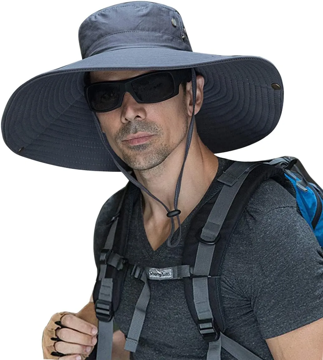 HUAMULAN 6" Super Wide Brim Sun Hats, Men and Women Bucket Hat for Fishing Hiking Garden Lawn Work Safari Camping Outdoor
