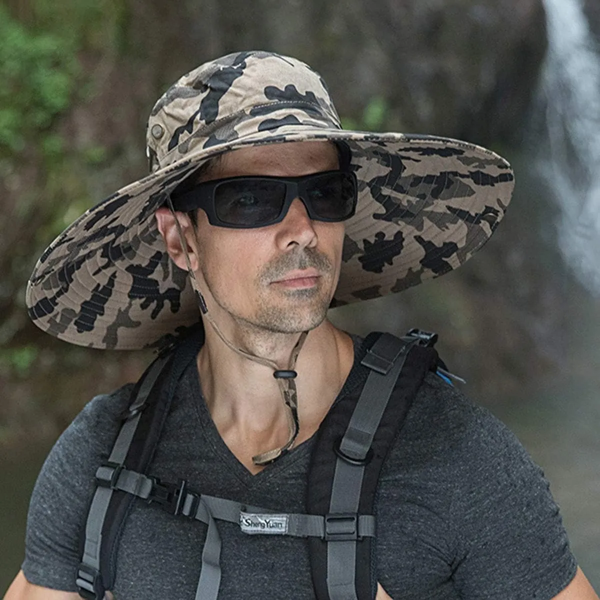 HUAMULAN 6" Super Wide Brim Sun Hats, Men and Women Bucket Hat for Fishing Hiking Garden Lawn Work Safari Camping Outdoor