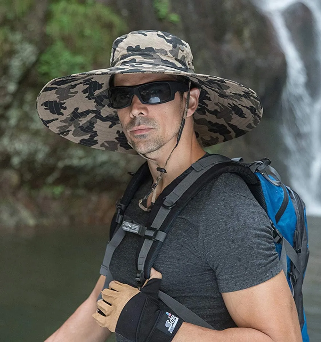 HUAMULAN 6" Super Wide Brim Sun Hats, Men and Women Bucket Hat for Fishing Hiking Garden Lawn Work Safari Camping Outdoor