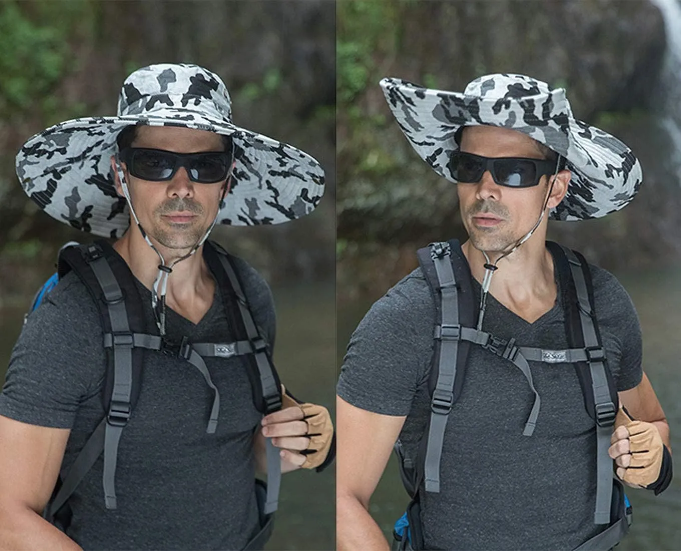 HUAMULAN 6" Super Wide Brim Sun Hats, Men and Women Bucket Hat for Fishing Hiking Garden Lawn Work Safari Camping Outdoor