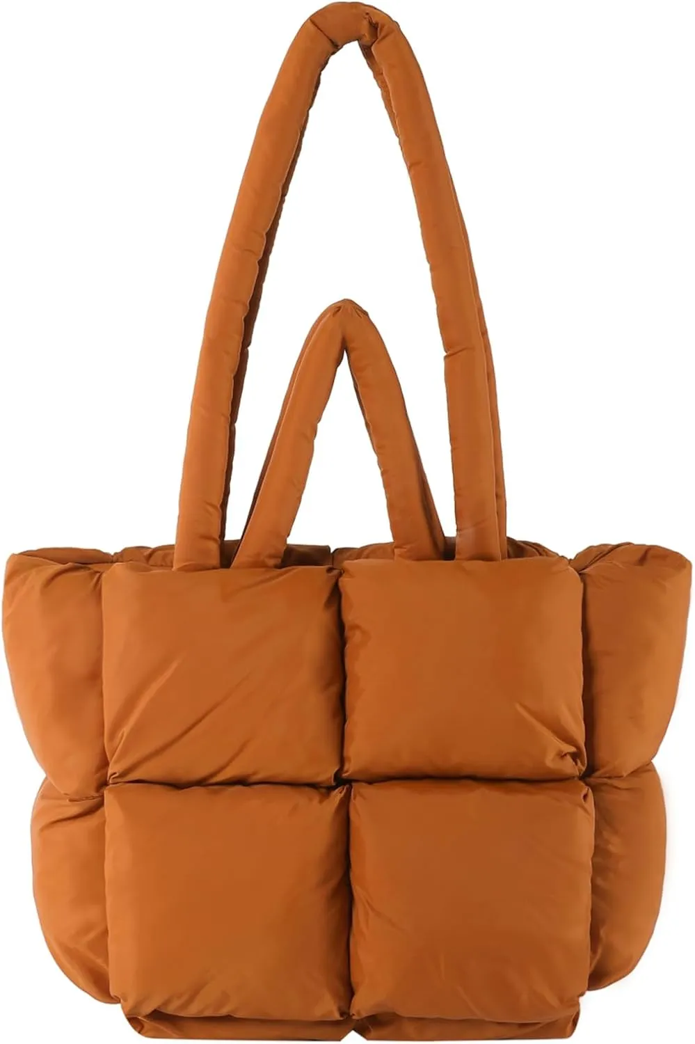 I IHAYNER Puffer Tote Bag for Women Large Quilted Puffy Handbag Lightweight Satchel Purse for Work Travel Padded Shoulder Bag
