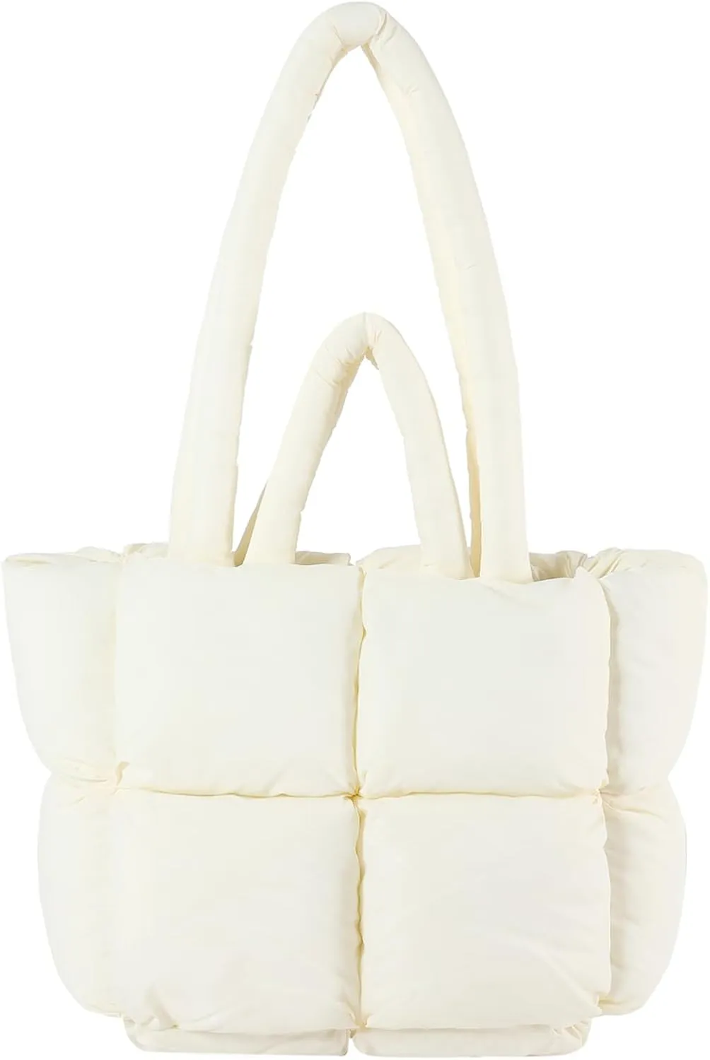 I IHAYNER Puffer Tote Bag for Women Large Quilted Puffy Handbag Lightweight Satchel Purse for Work Travel Padded Shoulder Bag