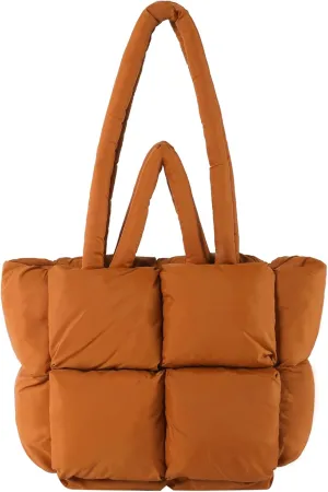 I IHAYNER Puffer Tote Bag for Women Large Quilted Puffy Handbag Lightweight Satchel Purse for Work Travel Padded Shoulder Bag