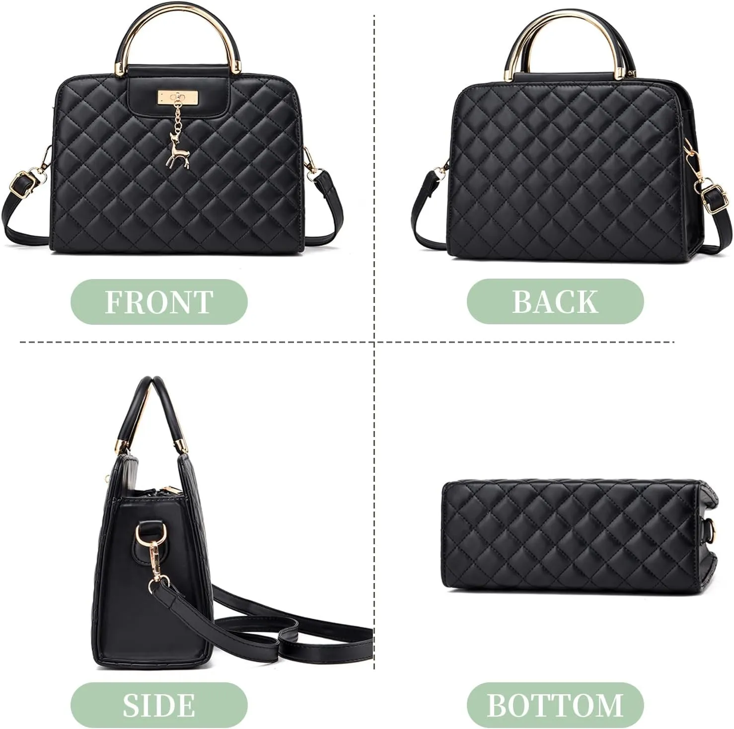 I IHAYNER Purses and Handbags for Women Plaid Satchel Shoulder Bag Top Handle Tote Bag Zipper Crossbody Purse