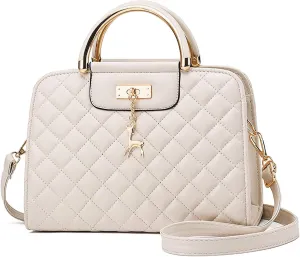 I IHAYNER Purses and Handbags for Women Plaid Satchel Shoulder Bag Top Handle Tote Bag Zipper Crossbody Purse