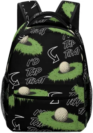 I'd Tap That Golf Classic Basic Backpack Durable Casual Travel Hiking Laptop Adjustable Bag