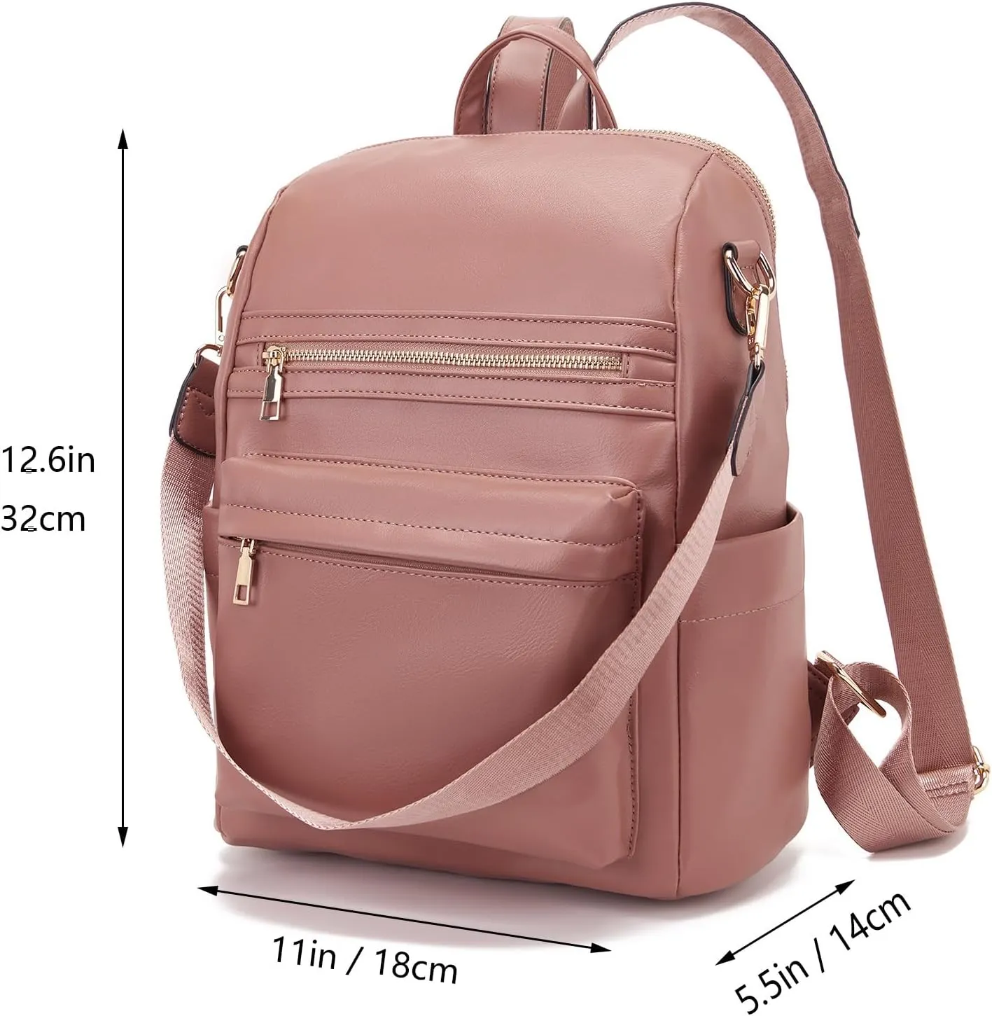 Idesort Medium Backpack Purse for Women Convertible Travel Soft Backpacks Ladies Purse set with Wallet and Crossbody Bags