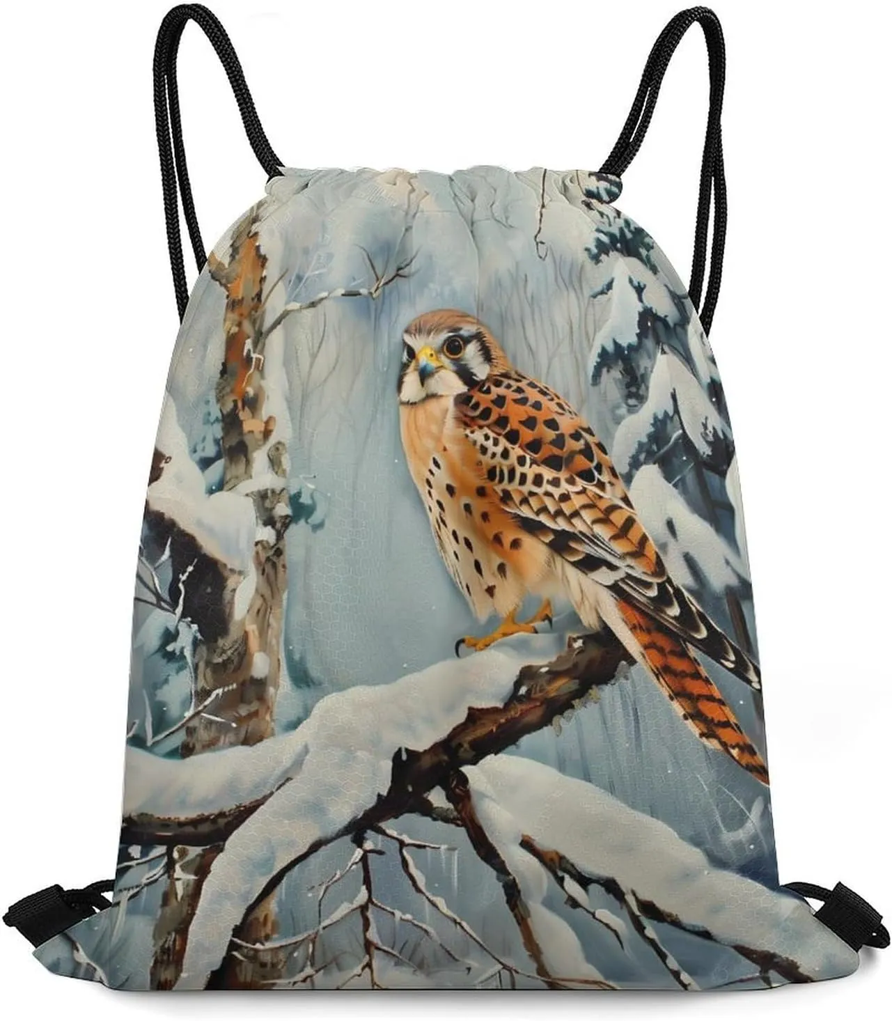 In Snowscape Kestrel Travel Drawstring Bag Waterproof String Backpack Gym Sackpack Sport Bag