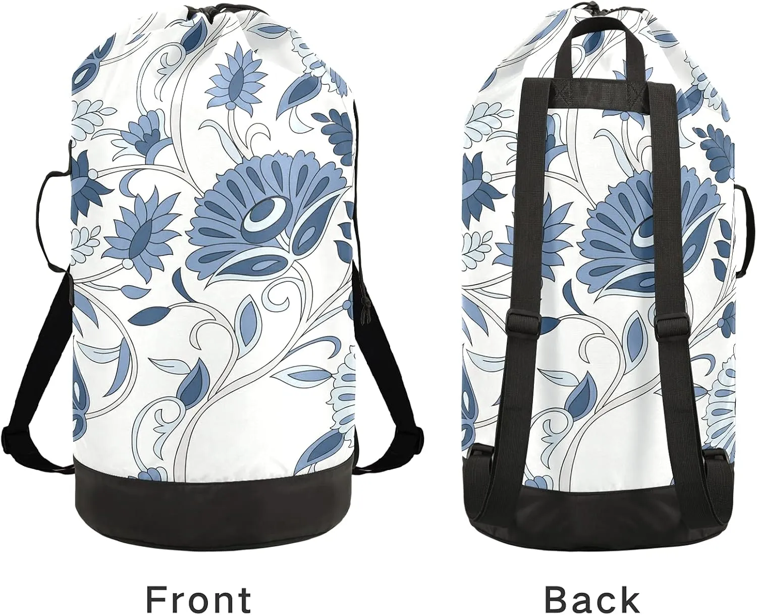 Indian Paisley Laundry Bag Backpack Dirty Clothes Bags Organizer With Extra Large Heavy Duty for College,Travel,Camp,Dorm Essentials